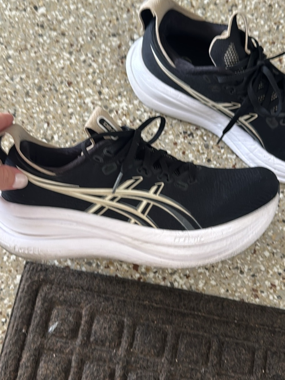 ASICS Black and Cream Women’s Athletic Running Shoes